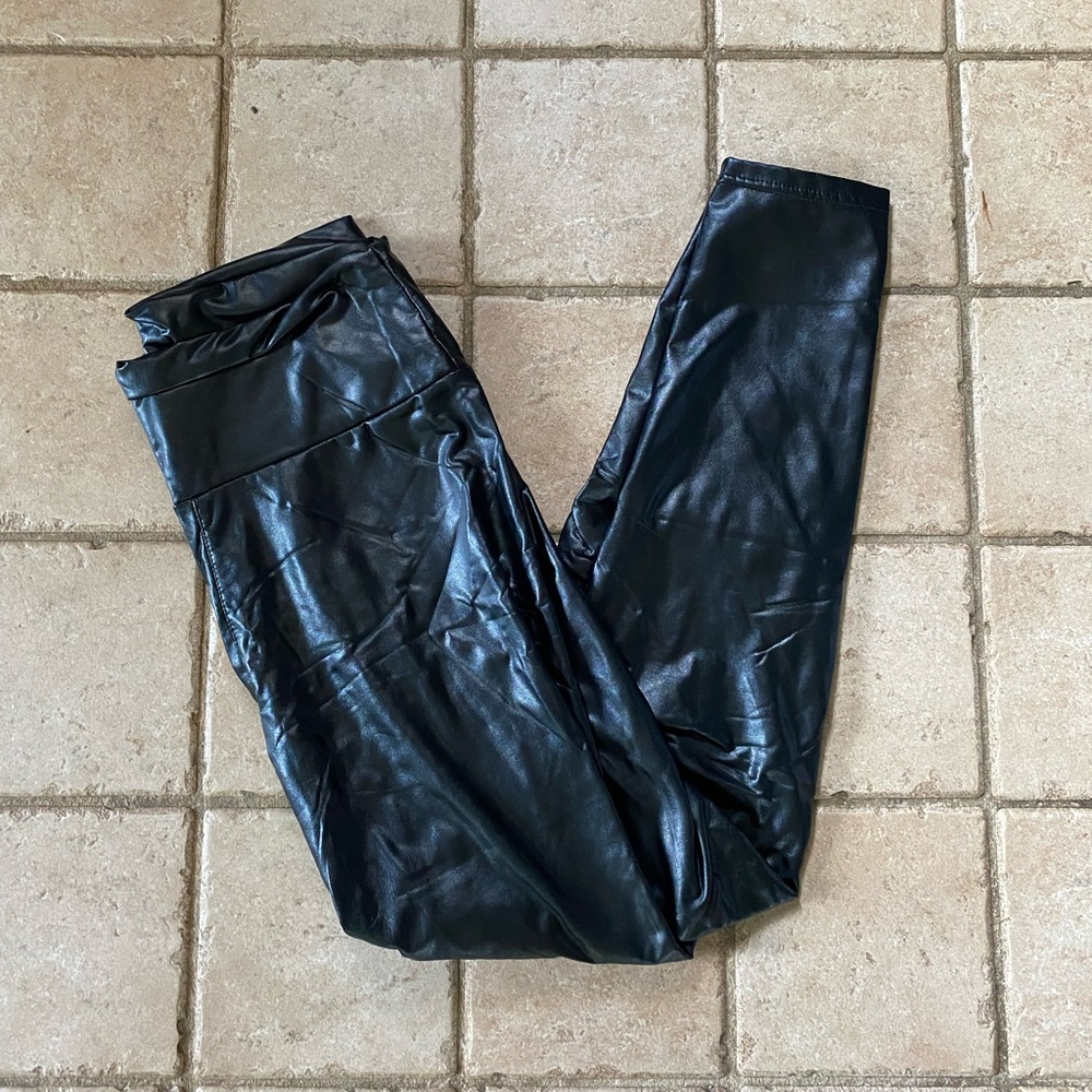 black leather pants